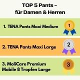 Sieger Top 5 Inkontinenz-Pants für Männer und Frauen