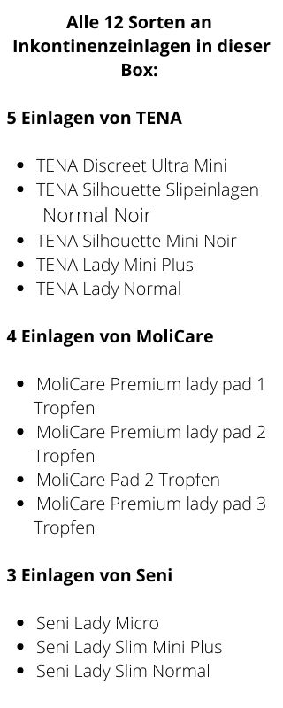 Inhalt Probebox Frauen leichte Inkontinenz