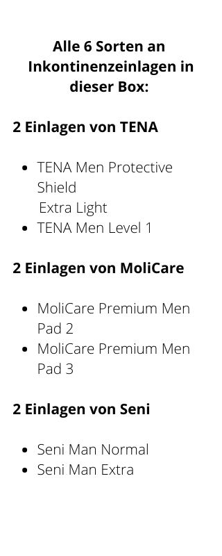 Inhalt Probebox Männer leichte Inkontinenz